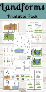 Free Landforms Worksheets Printable Pack Landforms Worksheet Kindergarten Worksheets Printable Kindergarten Worksheets