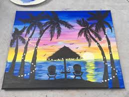 99 easy sunset painting ideas painting with acrylic for beginners. How To Paint A Palm Tree Sunset Step By Step Painting With Tracie Kiernan