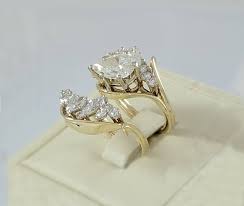 Cascading Diamond Wedding Set The Customer Brought 3 Rings Engagement Ring And 2 Wedding Bands And She Diamond Wedding Sets Wedding Ring Sets Wedding Rings