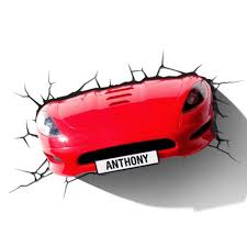 Red Sports Car 3d Effect Light Lamp New Led Bedroom Decor Ferrari Red Sports Car Sports Car Ferrari For Sale
