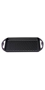 Le creuset rectangular grill pan. Le Creuset Cast Iron Rectangular Grill Plate 33 X 22 Cm Suitable For All Hobs Including Induction Black Amazon De Home Kitchen