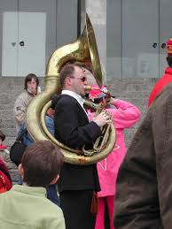 See a recent post on tumblr from @dynamoe about sousaphone. Sousaphone Simple English Wikipedia The Free Encyclopedia