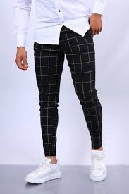 Pantalon Chino Homme Carreau Noir Fri 1719 S M L Xl Pantalon Carreaux Homme Pantalon Homme Habille Pantalon Chino Homme