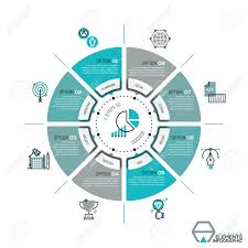 Unique Infographic Design Template Circular Diagram Or Pie Chart