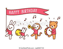 Just imagine the things you'd want to hear on your birthday. Happy Birthday Funny Animal Parade Cute Happy Birthday Greeting Card With Funny Cartoon Animals Playing Music Kawaii Canstock