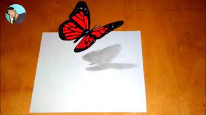 Download 3d Butterfly Drawing How To Draw 3d Art Speed Drawing Video Youtube