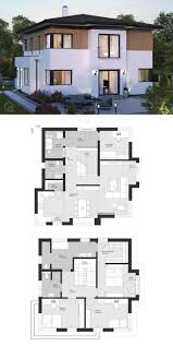 Neubau Stadtvilla Grundriss Modern Mit Walmdach Holz Putz Fassade Haus Ideen Moderne Grundrisse Walmdach Bauplan Haus