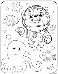 You can print or color them online at getdrawings.com for absolutely free. Paw Patrol Rubble Underwater Coloring Pages Printable