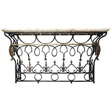 French Marble Top Wrought Iron Balcony As A Console Table 1stdibs Com Iron Balcony Wrought Iron Marble Top