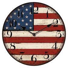 Design your everyday with flag wall clocks you will love. Usa Flag Round Wall Clock Creative Motion Industries Round Wall Clocks Clock Wall Clock