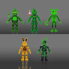 Amazon.com: Funko Action Figures - FNAF Glow Five Nights at Freddys Set of  5 - VP Freddy, High Score Chica, Radioactive Foxy, System Error Bonnie and  Toxic Springtrap : Toys & Games