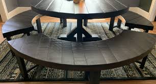 Westelm.com has been visited by 100k+ users in the past month Curved Dining Table Benches Custom Round Table Atlanta Modern Farmhouse Furniture Rustic Trades Furniture Blog
