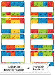 Lego Bricks Name Tags Lego Blocks Printable Lego Classroom Theme Lego