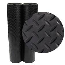 Renovation of our food trailer's floor. Rubber Cal Diamond Plate 4 Ft X 6 Ft Black Rubber Flooring 24 Sq Ft 03 206 W100 06 The Home Depot