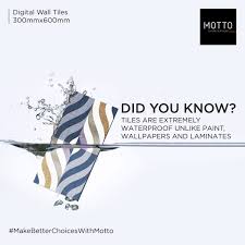 So, answering your question 'best tiles?' will depend upon the mind. Did You Know Tiles Are Extremely Waterproof Unlike Paint Wallpaper And Laminates Motto Tiles Mottogroup Cerami Poster Wall Wall Tiles Flower Tile Design
