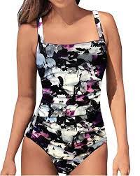 Upopby Women S Vintage Padded Push Up One Piece Swimsuits Tummy Control Bathing Suits Plus Size Swimwea Plus Size Swimwear Tummy Control Bathing Suits Swimwear