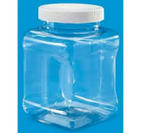 Clear Food Grade PET Plastic Square Grip Storage Jar w/ Cap - 16 Fluid  Ounces - 12-Jar Pack (1-2 Cup Storage Capacity) by Pride Of India