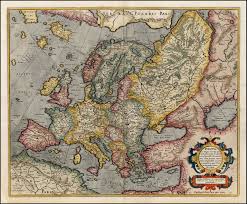 1554 Europe As It Appears Modified Slightly In 1595 Atlas The Map Used A Cordiform Projection It Was Revised By Mercator Historical Maps Map Antique Maps
