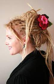 Without The Crocheted Rose Or Trailing Bits Dread Hairstyles Dreadlock Wedding Hairstyles Punk Hair