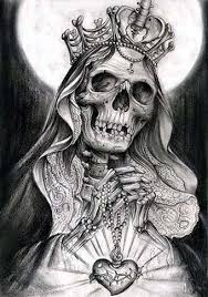 35 Imagenes De La Santa Muerte Con Frases 2020 Santa Muerte Bosquejo Del Craneo Tatuajes De Santa Muerte