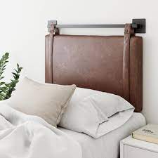 The nathan james headboard from harlow has a unique and distinguished sized design. Nathan James Harlow Twin Wall Mount Headboard Faux Leather Upholstered Headboard Adjustable Height Vintage Brown Pu Leather Straps With Black Matte Metal Rail In 2021 Diy Headboard Upholstered Headboard Upholstered Headboard