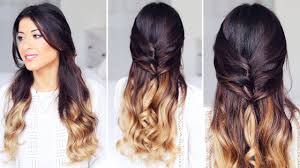 Here is an example of a high contrast half and half hair. Cute Half Up Half Down Hairstyle Youtube