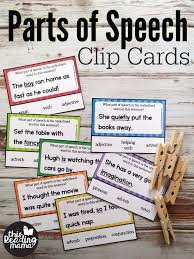 Parts Of Speech Clip Cards This Reading Mama Parts Of Speech Reading Task Cards Parts Of Speech Activities