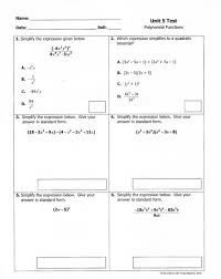 Unit test 5 answer key.doc. Solved Name Date Bell Unit 5 Test Polynomial Functions Chegg Com
