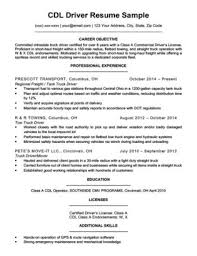 cdl truck driver resume resume format
