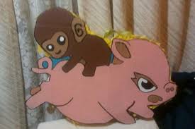 Baby Monkey Riding Backwards On A Pig Pinata 2011 Pinata Baby Monkey Pig