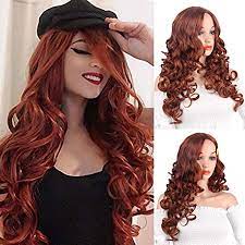 The long swirls in this design have some. Amazon Com Auburn Wigs Long Wigs For Women Red Hair Wig Synthetic Copper Red Wig Ginger Hair Wigs Dark Orange Curly Wig Heat Resistant Hair Replacement Cosplay Wig Beauty