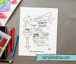 So many awesome designs for all interests and seasons. Ephesians 2 8 Coloring Page