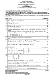 Subiecte Bac 2017 Matematica Subiecte Si Barem De Corectare Numere Complexe Geometrie Logaritmi Partea I Stirileprotv Ro