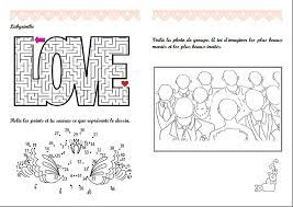 Livret De Jeux Activites Mariage Home Made 7 10 Ans Filles En Rose Et Pages Garcons En Bleu Jeux Mariage Coloriage Mariage Activites Mariage