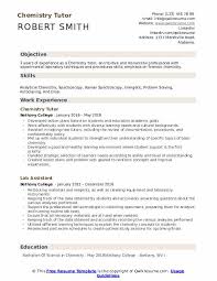 chemistry tutor resume samples qwikresume