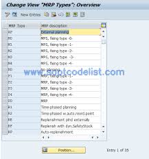 The main objective of mrp(material requirement planing) is to guarantee material availability. Omdq Sap Tcode C Rm Mat Mrp Types T438a Transaction Code
