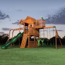 Skyfort Ii All Cedar Swing Set Backyard Swing Sets Playset Outdoor Cedar Swing Sets