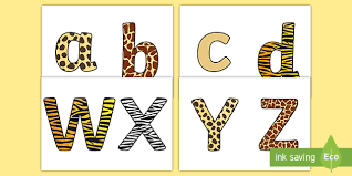 ++ jaguar print letters set ++ cheetah . Safari Animal Print Display Lettering