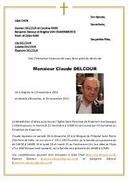 Sa mère décide d'organiser une petite fête à la maison. Deces De Monsieur Claude Delcour 16 11 17 Fr Be Annonce Necrologique 235440
