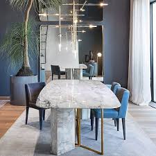 Table De Salle A Manger Rectangulaire Elegante En Faux Marbre Blanc Dining Table Marble Marble Dining Stylish Dining Room