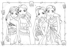 Coloring book for girls (fashion & other fun coloring books for adults, teens, & girls). Vector Coloring Book Of Beautiful Fashion Girls In African Style Dresses With Patterns Royalty Free Cliparts Vectors And Stock Illustration Image 122406199