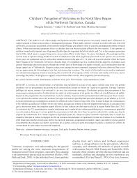 Pdf Children S Perception Of Wolverine In The North Slave Region Of The Northwest Territories Canada