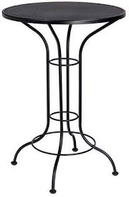 Woodard Bar Height Outdoor Round Mesh Top Wrought Iron Bar Table Bar Table