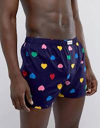 Happy Socks Heart Print Woven Boxers Asos