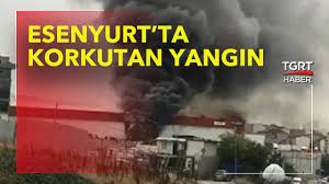 Alevlere teslim olan iş yeri havadan drone ile görüntülendi. Zmhusa5cznhbgm