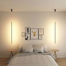 Nordic Strip Pendant Lights Bedroom Bedside Lamp Minimalist Home Decor Pendant Lamp Si Pendant Lighting Bedroom Suspended Lighting Fixtures Wall Lights Bedroom