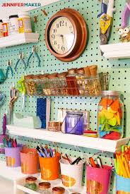 Whatever purpose you use your craft room for, you can design a pegboard to make the room more efficient and organized. Craft Room Pegboard Accessory Ideas Jennifer Maker