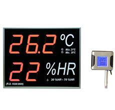 Electronic digital lcd indoor convenient temperature sensor humidity meter thermometer hygrometer gauge alarm weather station. Wall Mount Big Digital Thermometer Hygrometer Standard Model With External Sensor Gesa