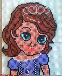Perles Hama Princesse Sofia Portrait Perles Hama Perle A Repasser Modeles Perle