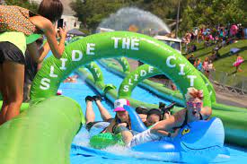 The nearby attractions of this water park include a'famosa safari wonderland, which is located just right next to the water park and cowboy town. Slide The City Event Brings Giant Slip N Slide To Fountain Hills Phoenix Kjzz